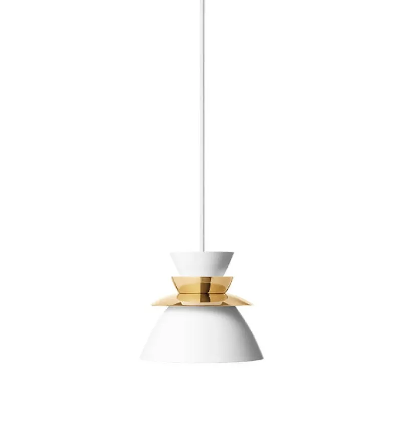 Hot Sundowner pendel 175, messing/hvid Messinglamper|Hvide Lamper