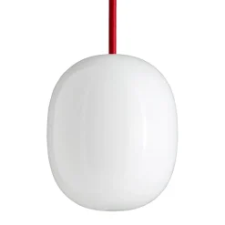 Sale Superæg 200P pendel, opal/rød ledning Hvide Lamper|Spisebordslamper