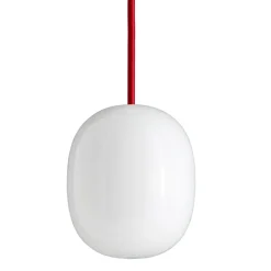 Best Superæg 150P pendel, opal/rød ledning Hvide Lamper|Pendler