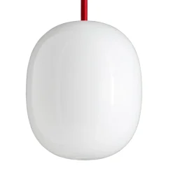 Clearance Superæg 300P pendel, opal/rød ledning Hvide Lamper|Spisebordslamper