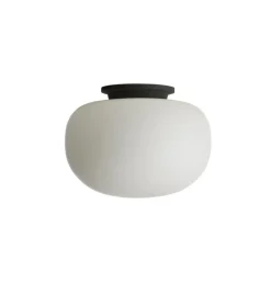 Outlet Supernate loftlampe Ø28, opal/sort Hvide Lamper|Glas Lamper
