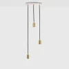 Triple pendel (fatning), hvid/messing Messinglamper|Hvide Lamper