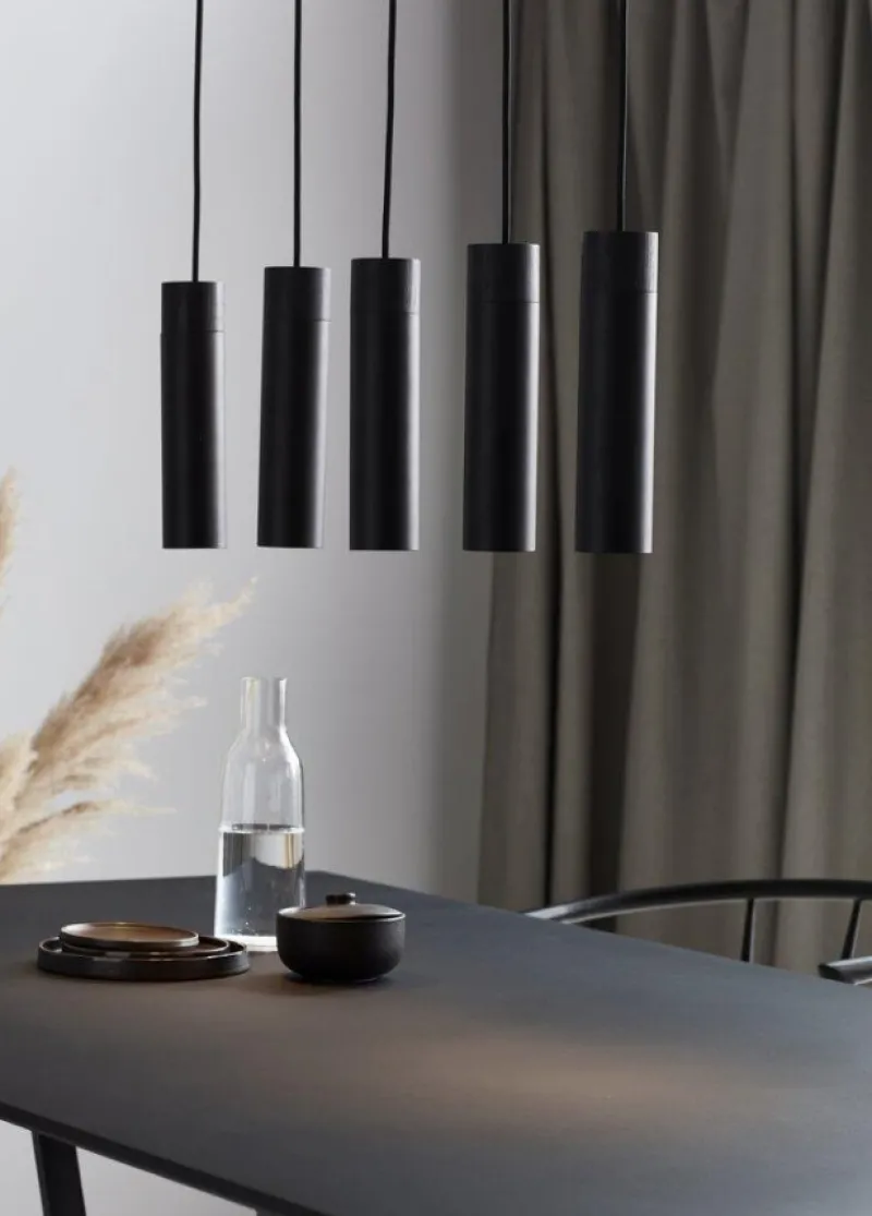 Online Tilo 5-spot pendel, sort Spisebordslamper|Pendler