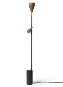 Outlet Timber Floor gulvlampe base og stang, sort Lamper I Træ|Standerlamper