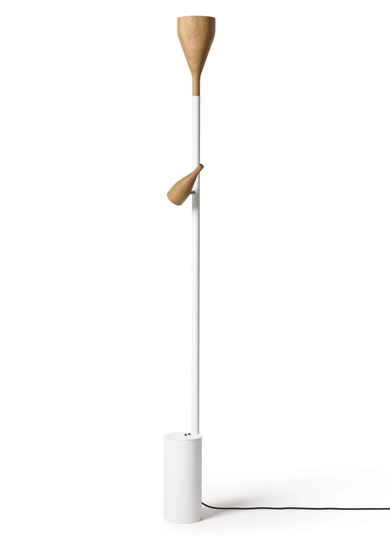 Sale Timber Floor gulvlampe base og stang, hvid Lamper I Træ|Standerlamper
