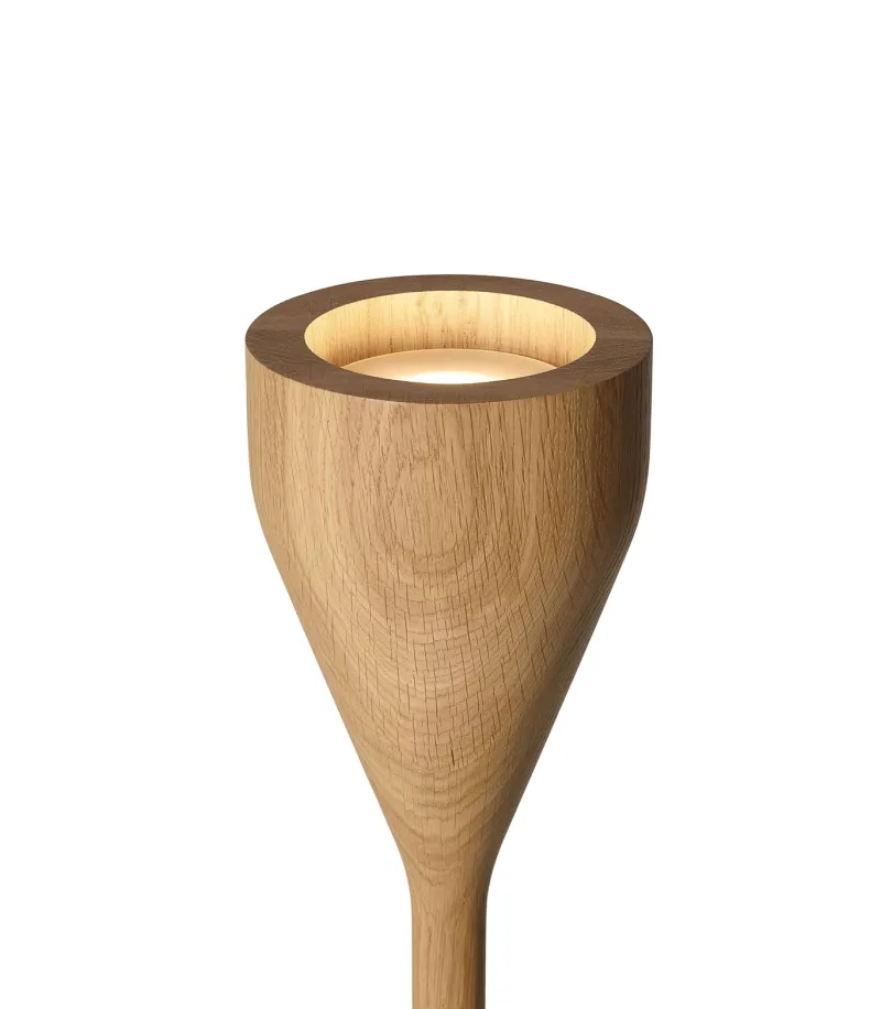Timber Floor spot og uplight til sort base, eg Lamper I Træ|Standerlamper