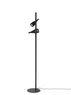 Best Timber Lounge Double gulvlampe, ask sort Lamper I Træ|Standerlamper