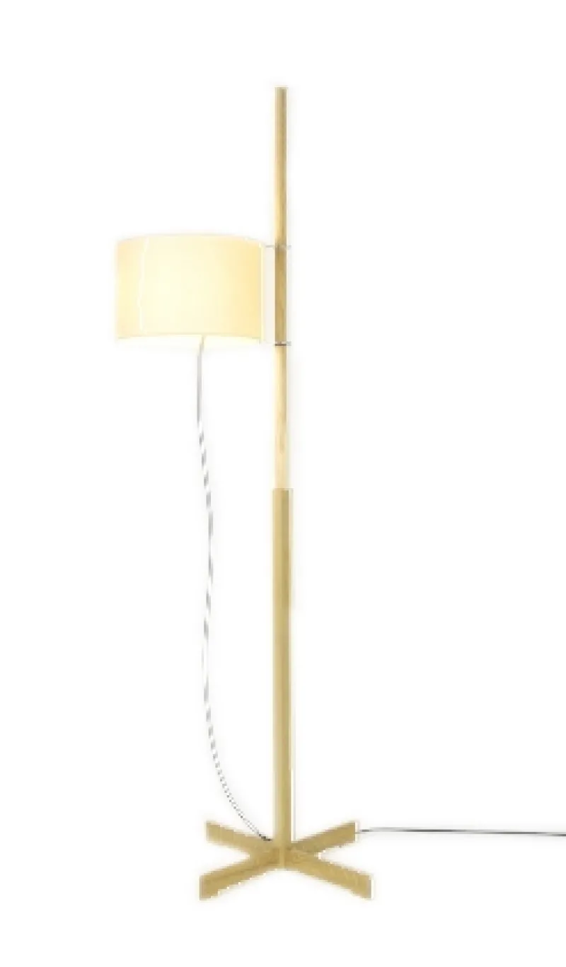TMM gulvlampe, eg/beige Lamper I Træ|Standerlamper