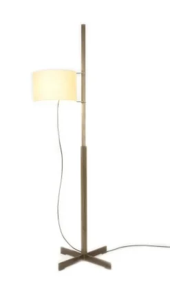 Hot TMM gulvlampe, valnød/beige Lamper I Træ|Standerlamper