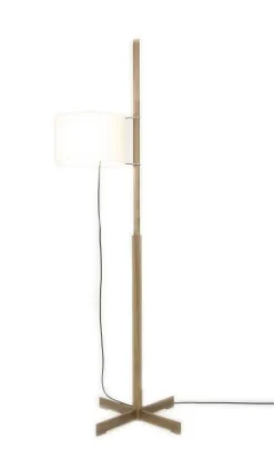 Sale TMM gulvlampe, valnød/hvid Lamper I Træ|Standerlamper