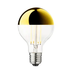 Clearance Topforspejlet Globe LED Ø80 Crown, guldfarvet Pærer|Led Pærer