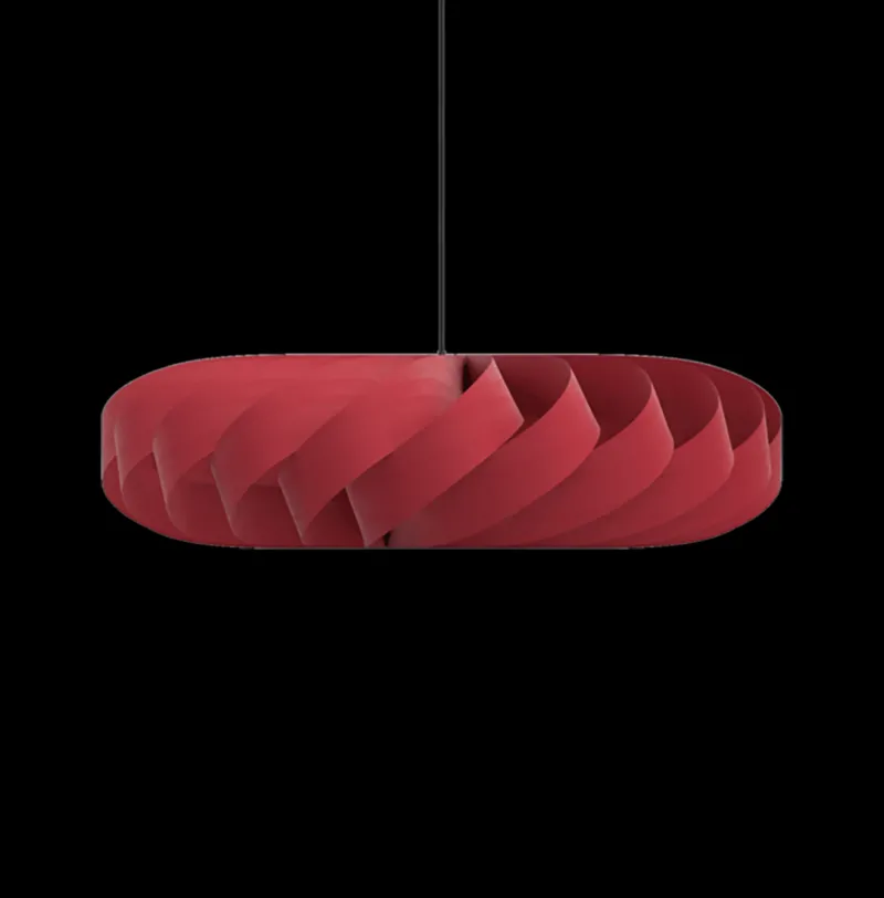 Online TR5 pendel, birk/rød, 80 x 22 cm Lamper I Træ|Hængelamper