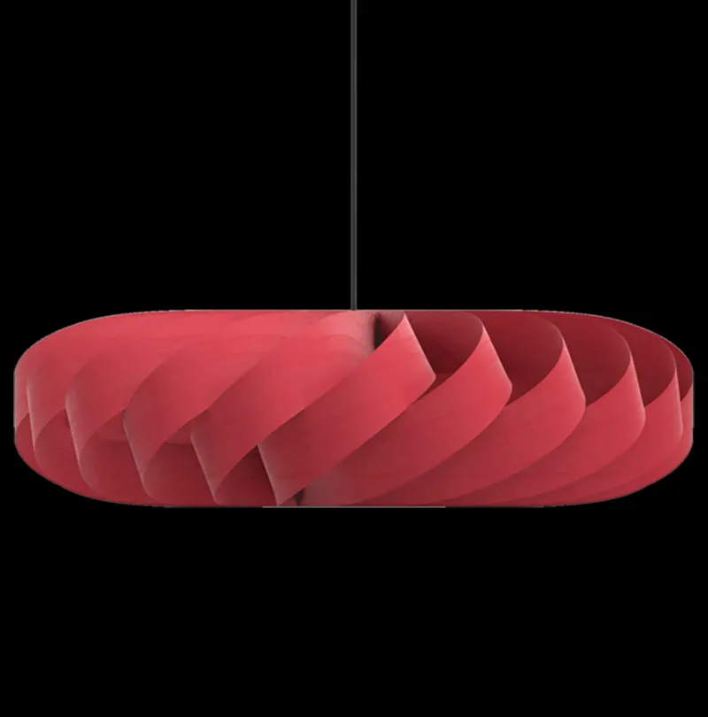 TR5 pendel, birk/rød, 100 x 30 cm Lamper I Træ|Hængelamper