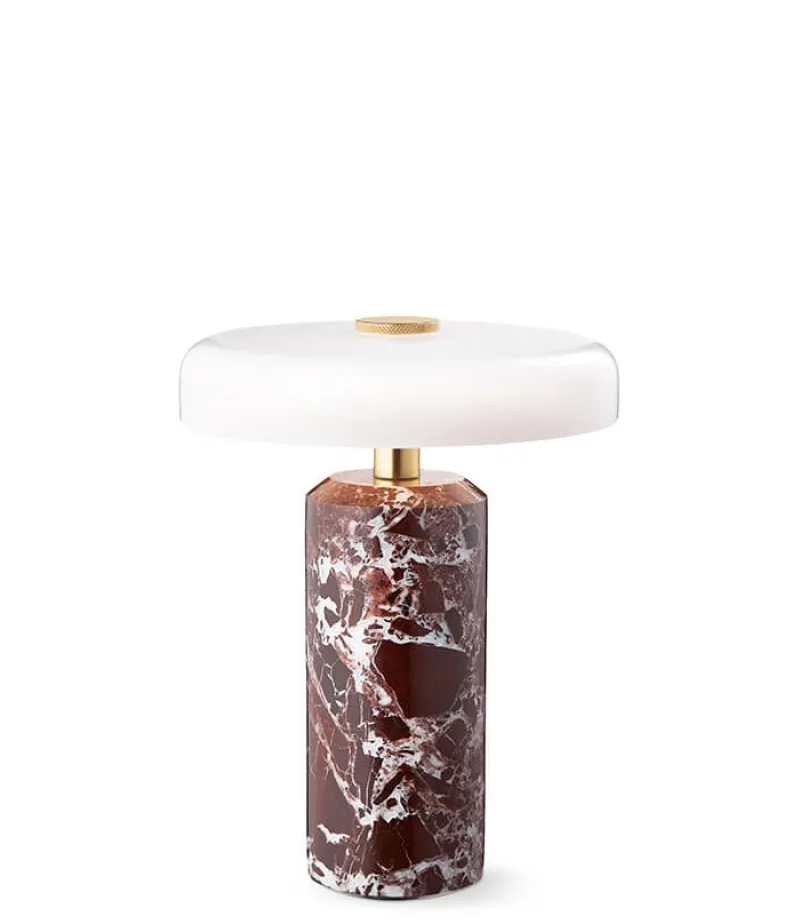 Outlet TRIP portable batterilampe / bordlampe, burgundy/opal Messinglamper|Glas Lamper