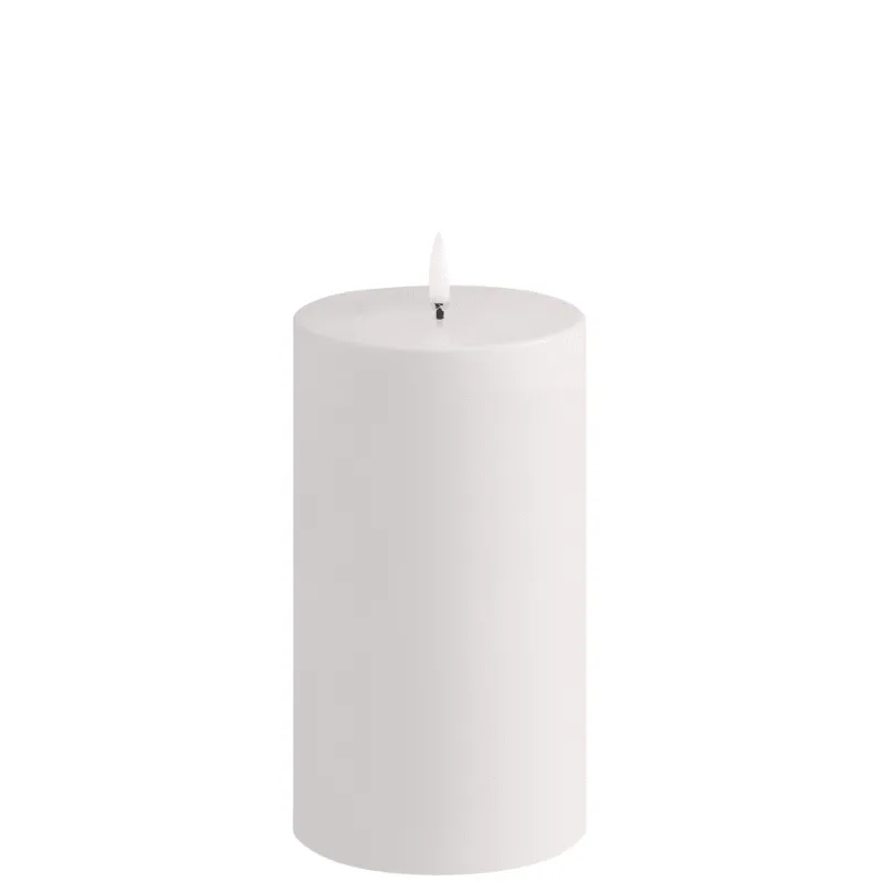 Hot Udendørs LED bloklys, White, 10,1x17,8 cm Terrasselamper|Led Stearinlys