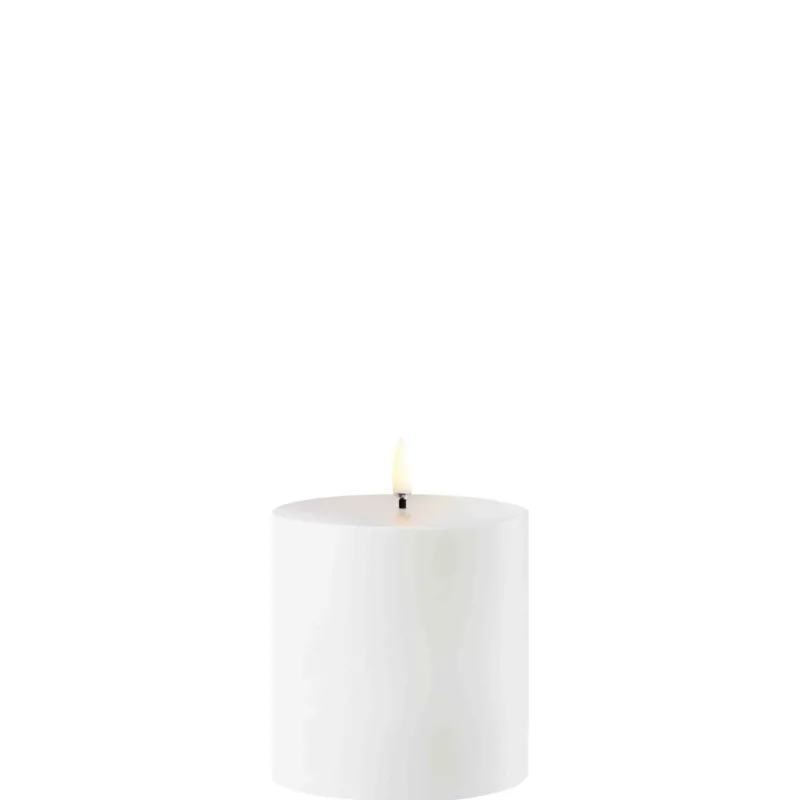Online Udendørs LED bloklys, White, 8,4x10 cm Terrasselamper|Led Stearinlys