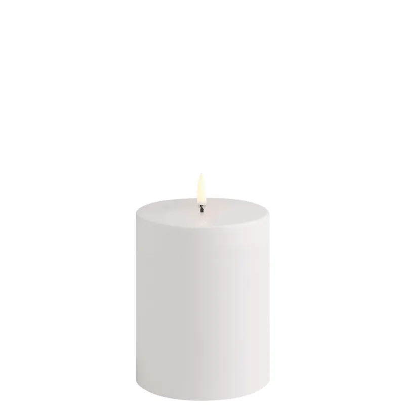 Clearance Udendørs LED bloklys, White, 10,1x12,8 cm Terrasselamper|Led Stearinlys