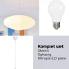Clearance Villo rispapir pendel 60, hvid - SÆT (inkl. ophæng og pære) Rispapir Lamper|Hvide Lamper