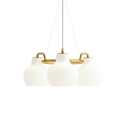 Online VL Ringkrone 3 pendel, messing/blank opal Messinglamper|Hvide Lamper