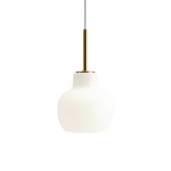 Discount VL Ringkrone 1 pendel, messing/blank opal Messinglamper|Hvide Lamper