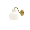 Sale VL Ringkrone 1 væglampe u. ledning/kontakt, messing/blank opal Messinglamper|Hvide Lamper