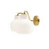 Hot VL Ringkrone 2 væglampe u. ledning/kontakt, messing/blank opal Messinglamper|Hvide Lamper