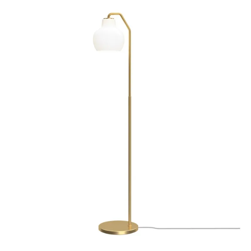 VL Ringkrone gulvlampe, messing/blank opal Messinglamper|Hvide Lamper